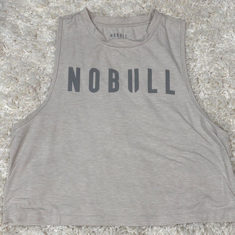 NOBULL Women's Light Gray cropped Muscle Tee